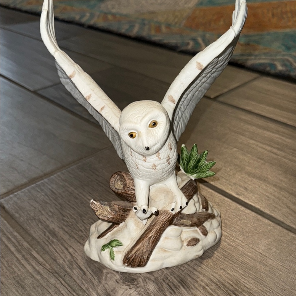Ceramic Owl Figurine with Wings Spread